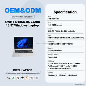 OEM 笔记本电脑全新廉价 AMD 18.5 英寸笔记本电脑 R5 7430U 8GB+ 256GB 512GB 1TB 笔记本电脑游戏笔记本电脑 - Product Image 3