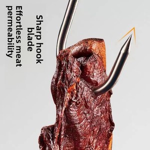 Crochets à viande JH <span class=keywords><strong>de</strong></span> 4 pouces en acier inoxydable, crochets <span class=keywords><strong>de</strong></span> <span class=keywords><strong>boucher</strong></span> pour suspendre, sécher, éviscérer, fumer, faire du barbecue et griller - Product Image 2