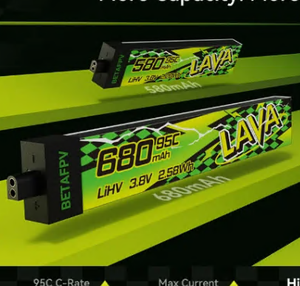 NUEVA Batería BETAFPV LAVA II 1S 95C 680 MAh 3.8V LiHV BT2.0 para Air65 Air75 Meteor75 Pro Cetus Pro Hecha en China - Product Image 5