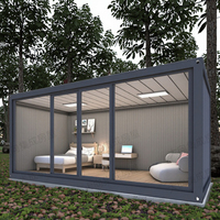 Maison modulaire préfabriquée en conteneur facile à assembler Maison préfabriquée en verre détachable Maison mobile Sandwich Hôtels Chambres à coucher
