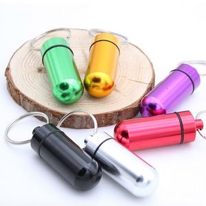 Mini llavero de contenedor colorido, caja de pastillas de aluminio resistente al agua, soporte para botella, llavero de botella de pastillas/ - Product Image 4