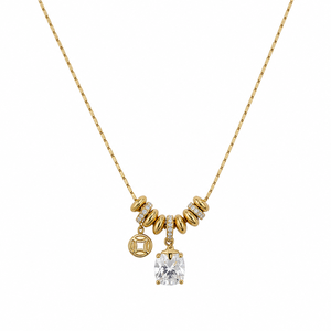 18K <strong>RealGold</strong> Plated Square Flower Pendant Necklace Trendy Party Link Chain Light Luxury Minimalist Simple Personalized Jewelry - Product Image 1