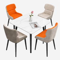 Table à manger de luxe légère avec 4 chaises, ensemble de salle à manger compact pour la maison, le bureau et les négociations