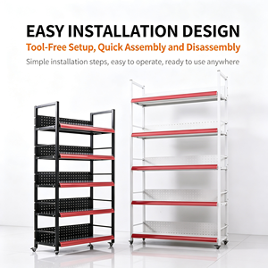 Steel Construction Premium Casters Multi Shelf <b>Weight</b> Rated Commercial Rolling <b>Storage</b> Rack With Locking Wheels Top Pick - Product Image 2