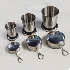 Custom Personal Metal Travel Metal Telescopic Keychain <b>Cups</b> Mug Travel Mug for <b>Camping</b> - Product Image 4