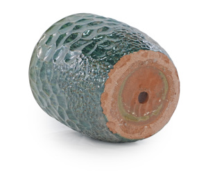 Jardinière en céramique elliptique en poterie émaillée vert foncé de style américain vintage - Écologique, durable, pour l'intérieur et l'extérieur, pour la maison et le jardin - Product Image 4