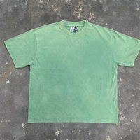 T-shirt Homme Style Urbain Rétro Délavé au Soleil, Effet Acide, Vintage Personnalisé, 100% Coton Léger Tricoté, Effet Vieilli
