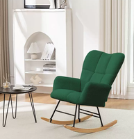 Fauteuil à bascule moderne pour salon et chambre, en tissu Teddy, réglable en hauteur, inclinable manuel, pour la sieste