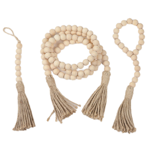 Ciondolo <span class=keywords><strong>in</strong></span> <span class=keywords><strong>Legno</strong></span> Colorato con Nappa e Corda per Decorazione <span class=keywords><strong>di</strong></span> <span class=keywords><strong>Tende</strong></span> e Anelli, Prodotto Artigianale <span class=keywords><strong>in</strong></span> Perle <span class=keywords><strong>di</strong></span> <span class=keywords><strong>Legno</strong></span> - Product Image 1