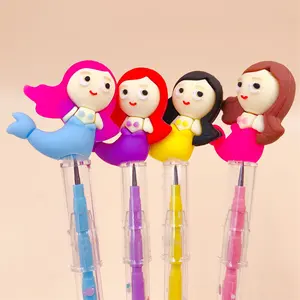 Hotsale children's cartoon princess design cute colorful plastic mechanical pencil plastic pencils stationery items for school