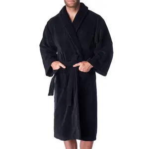 S & J jubah mandi Spa penyerap Super, jubah mandi kain Terry murni Velour 100% katun kualitas tinggi tebal