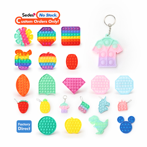 Jouet sensoriel anti-stress en silicone personnalisé OEM/ODM avec logo, mini-jouet à bulles à presser, porte-clés en silicone - Product Image 1