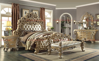 Amerikanische Traditionelle Luxus-Schlafzimmermöbel-Sets für den Heimgebrauch Massivholz-Design Schlafzimmer-Sets Bettmöbel