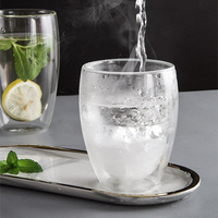 Tasse à double paroi en verre borosilicate haut de gamme, faite à la main, très populaire, pour café, lait, thé, indispensable pour la maison