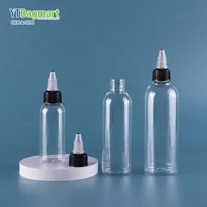 200ml 6oz 8 oz Bouteilles en plastique PET faciles à presser Twist Top Caps Bouteilles en plastique de 8 oz vides pour l'huile capillaire