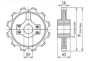 880 प्लास्टिक कन्वेयर स्प्रोकेट मोडेड गियर सक्रिय और कन्वेयर चेन और बेल्ट सिस्टम के लिए फ्लैट टॉप चेन मिलान - Product Image 6