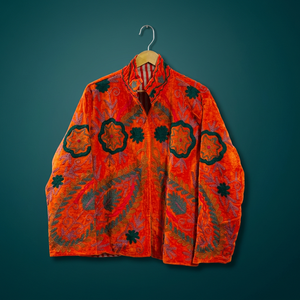 Traditional Classical Hand Embroidered <b>Velvet</b> <b>Jacket</b> Mandarin Collar Full Sleeve Floral Pattern Autumn <b>Women's</b> Coat In Wholesale - Product Image 3