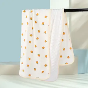 Kangobaby Chăn Chấm Bi Vải Muslin Cotton Chăn Bông Crepe Cho Bé Chăn Quấn Chăn Mùa Đông Ấm Áp Cho Trẻ Sơ Sinh