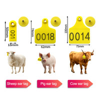 Etiquette d'oreille pour animaux HED-ET112 avec dimensions 100*75mm/74*62mm/50*18mm ou selon les exigences du client