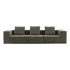 โซฟาบล็อกเต้าหู้อัดแบบสั่งทำพิเศษ ผ้าคอร์ดูรอย ดีไซน์มินิมอลแบบเส้นตรง สไตล์อิตาลี ถอดซักได้ สำหรับห้องนั่งเล่น - Product Image 5