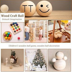 Chưa hoàn thành 2.75 inch nghệ thuật dân gian quả bóng gỗ 7 cm gỗ Spheres cho hàng thủ công DIY dự án nhà giáng sinh khắc phong cách món quà ý tưởng - Product Image 4