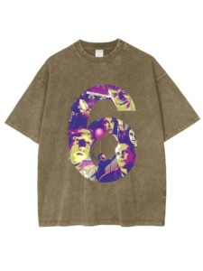 Lucky-Number เสื้อยืด NO.<span class=keywords><strong>6</strong></span>ชุด fantasyverse ผ้าฝ้าย100% ไหล่ปล่อยลง Crewneck กรดเฮฟวี่เวท - Product Image 4