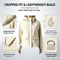Veste à capuche zippée pour femme en 100 % polyester, légère et décontractée, idéale pour la marche en extérieur, les voyages et les tenues quotidiennes