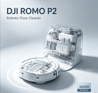 Aspirateur robot intelligent DJI ROMO P2 avec franchissement de seuil de 8,5 cm, aspiration de 36000 Pa, navigation LDS, serpillière à eau chaude automatique pour maison et villa