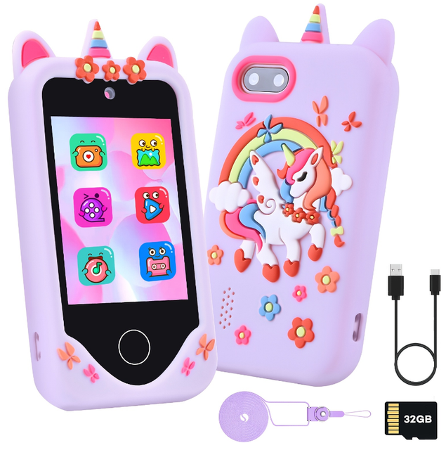 32GB Memory Card S5 T l Phones Portables Kids Phone Kid Toy Multiple Games Mode Dual Camera Touch Screen Small Smart Phone