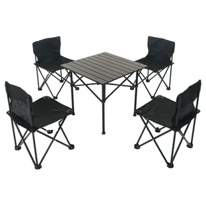 Hochwertiger faltbarer Camping Tisch Grill Picknick Outdoor Klapptisch und Stühle Set