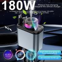 Pengisi Daya Cepat 180W Kabel Data Retractable Ganda Kabel Data Tipe C Retractable Multifungsi Pengisi Daya Cepat Mobil Aroma