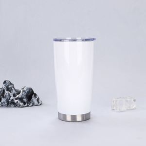 Premium 304 Stainless Steel <b>Double</b> <b>Wall</b> Vacuum Tumbler 20oz White Outdoor Car Water Bottle Straight Sip Cup Wholesale - Product Image 1