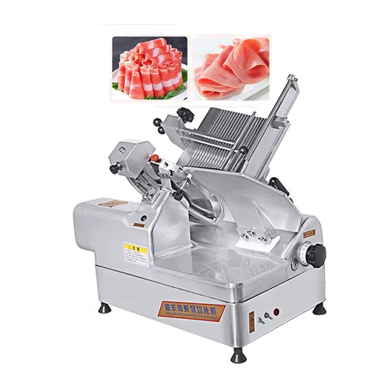 Hot Sale 220mm Electric Restaurant Semi-automatic Fish Meat Sausage Cheese Cutter Frozen Meat Slicer Slicing Machine