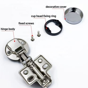 Bisagras hidráulicas redondas de 35 mm para puertas de vidrio de vinoteca, bisagras de acero de cierre suave para muebles de cocina y dormitorio - Product Image 5