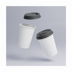 Taza de papel de pared simple reciclable desechable de calidad superior aceptable con logotipo personalizado de 10oz de proveedor y exportador indio - Product Image 1