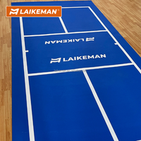 Système de terrain de pickleball portable, durable et léger pour l'entraînement, tapis de sport enroulable de 1,8 m x 18 m, utilisation intérieure/extérieure
