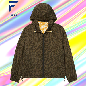 Veste à capuche réversible pour hommes de luxe personnalisée avec logo imprimé veste coupe-vent élégante <span class=keywords><strong>manteau</strong></span> coupe-vent imprimé - Product Image 1