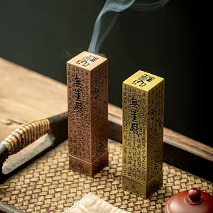 Sutra queimador de incenso criativo, queimador de incenso criativo em bronze e vertical, ortodox da índia, mini queimador de incenso zen