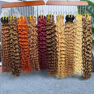 Натуральные вьетнамские необработанные, необработанные, выровненные, необработанные, глубокие вьющиеся индийские волосы, пучки вьющиеся человеческие волосы, поставщик - Product Image 5