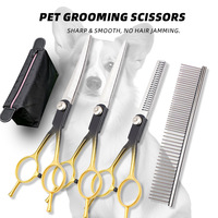 Kit de toilettage pour animaux de compagnie professionnel, simple, portable, pliable, en plastique, manuel, 3 en 1, pour chien et chat, avec ciseaux, peignes, nettoyage