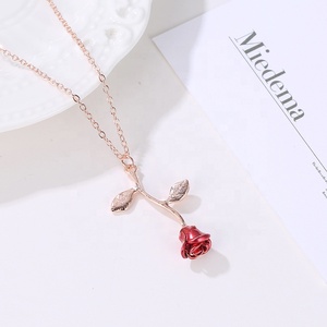 <span class=keywords><strong>Collana</strong></span> con Ciondolo a Forma di <span class=keywords><strong>Rosa</strong></span> <span class=keywords><strong>Rossa</strong></span> in Lega di Zinco ZRM, Oro/Oro <span class=keywords><strong>Rosa</strong></span>/Argento/Rosso, Gioielli da Donna, Stile Romantico, Regalo per Anniversario - Product Image 5