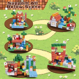 Xây Dựng Từ Khối Thiết Lập Cho Trẻ Em Cảm Giác Toddler Lớp Học Nhựa Đồng Cỏ Rừng Gốc Học Tập Xây Dựng Xếp Chồng Đồ Chơi - Product Image 3