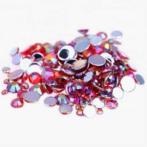 Strass acrylique non thermocollant Oleeya Factory en gros, forme ronde, couleurs AB, 1,5 mm-10 mm, pour nail art - Product Image 1