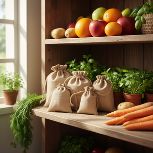 ถุงผ้าปอกระเจาแบบมีเชือกผูก 3 นิ้ว * 4 นิ้ว เป็นมิตรกับสิ่งแวดล้อม สำหรับจัดเก็บในครัว สวน ผลไม้ ผัก ห่อของขวัญ ถุงอเนกประสงค์ 50 ชิ้น - Product Image 2