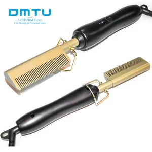 Hair Shot Heating Comb Electric Hair Straightener Brush Beard Copper Hot Comb