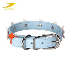 Collar de cuero de alta calidad Flor de moda y hebillas de aleación para collar de perro Correa de perro - Product Image 6