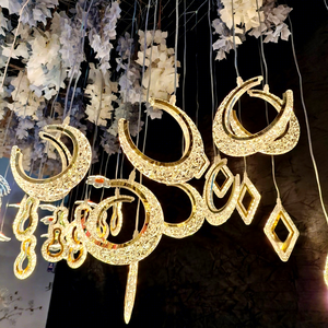 <span class=keywords><strong>Lampadario</strong></span> a 10 teste a forma di luna in acrilico luminoso, decorazione romantica e creativa per matrimoni, con effetto <span class=keywords><strong>diamante</strong></span> - Product Image 5