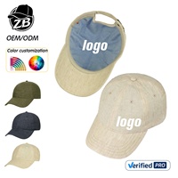 Gorra de Béisbol Personalizada al por Mayor, Gorra de Lino Transpirable y Ligera de 6 Paneles para Hombre y Mujer