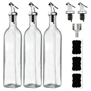 Botella de vidrio vacía para aceite de oliva, recipiente para condimentos de 16 oz, 250ml, 500ml, con vertedor y boquilla en la cocina - Product Image 1