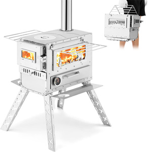 Tubos de chimenea de acero inoxidable para quemar madera, cocina, senderismo, <span class=keywords><strong>viajes</strong></span> de mochilero, portátil, para acampar al aire libre, tienda de madera, estufa - Product Image 1